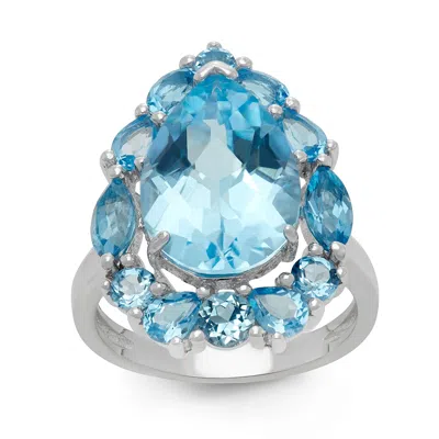 Ivy Sharpe Silver Plated Simulated Blue Topaz Statement Rings