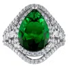 Ivy Sharpe Silver Plated Simulated Emerald Statement Rings In Metallic