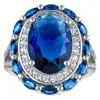 Ivy Sharpe Silver Plated Simulated Sapphire Statement Rings In Blue