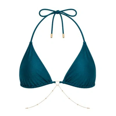 Ivy Swimwear Calypso Bikini Top In Teal