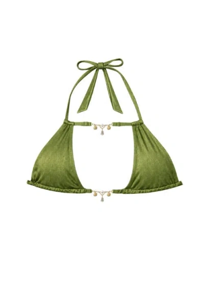 Ivy Swimwear Faye Bikini Top In Green