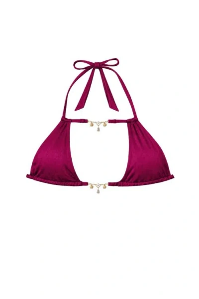 Ivy Swimwear Faye Bikini Top In Purple
