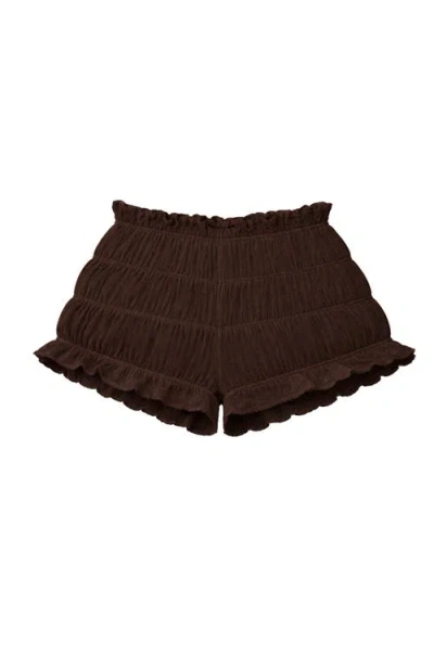 Ivy Swimwear Marbella Bikini Shorts In Dark Brown