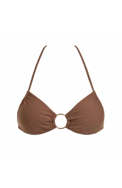 Ivy Swimwear Rubia Bikini Top In Brown