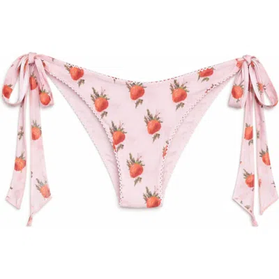 Ivy Swimwear Strawberry Milk Bikini Bottom In Pink