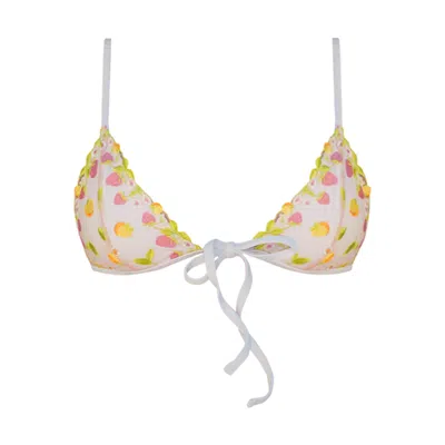 Ivy Swimwear Women's Aster In White Berry Lace Bikini Top