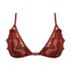 Ivy Swimwear Women's Bianca In Red Lace Top