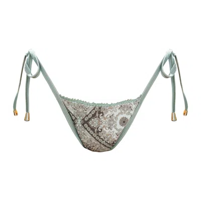 Ivy Swimwear Women's Blue Darya In Mediterranean Print Bikini Bottoms