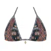Ivy Swimwear Women's Blue Ellie In Navy Mosaic Print Top