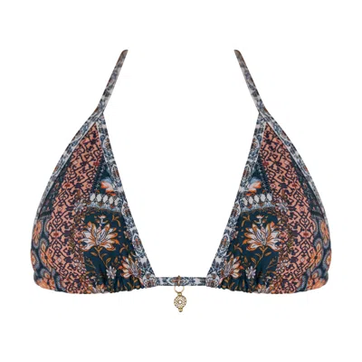 Ivy Swimwear Women's Blue Ellie In Navy Mosaic Print Top