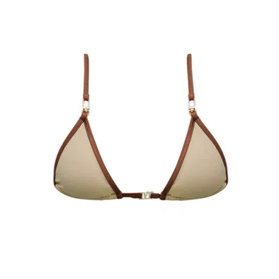 Ivy Swimwear Women's Brown Maisie In Cream Bikini Top