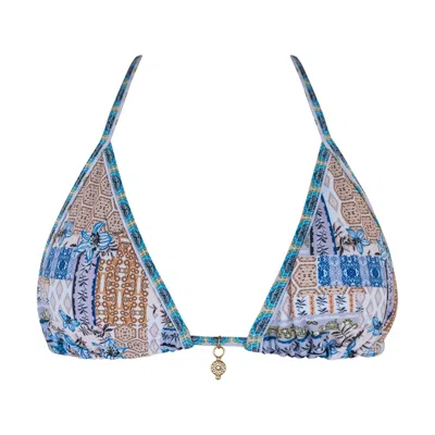 Ivy Swimwear Women's Ellie In Baby Blue Mosaic Print Top