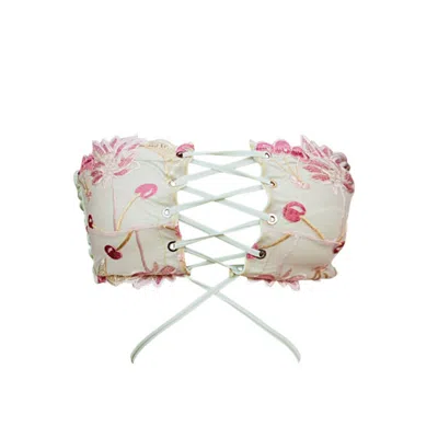 Ivy Swimwear Women's Green Flora In Cherry Lace Bikini Top