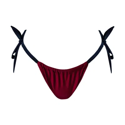 Ivy Swimwear Women's Green / Red Terra Criss Cross Bikini Bottoms In Burgundy