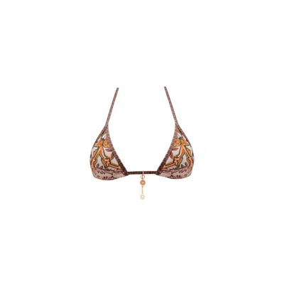 Ivy Swimwear Women's Maya In Mosaic Print Bikini Top In Brown/yellow