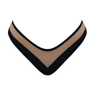 Ivy Swimwear Women's Neutrals / Black Nola Black In Nude Mesh Bottoms