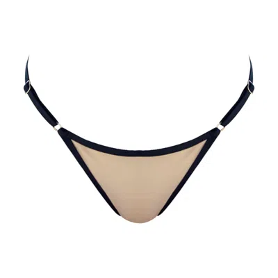 Ivy Swimwear Women's Neutrals / Brown Rosella Black In Nude Mesh Bottoms