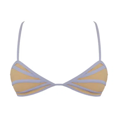 Ivy Swimwear Women's Neutrals / Pink / Purple Nola Lavender In Nude Mesh Top In Pink/purple