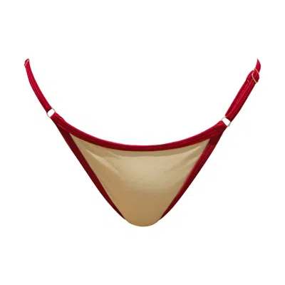 Ivy Swimwear Women's Neutrals / Red Rosella Red In Nude Mesh Bottoms