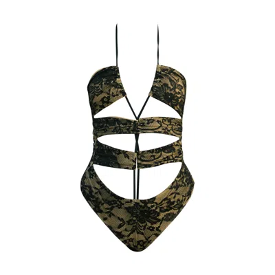 Ivy Swimwear Women's Nocturna In Black Lace Monokini