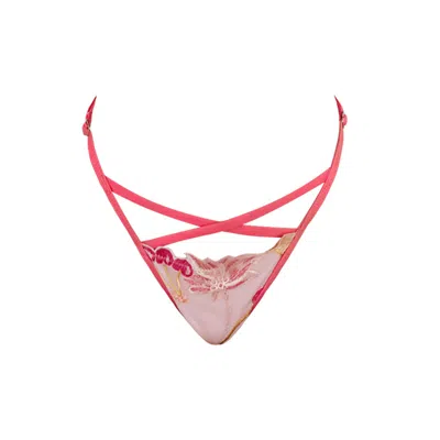 Ivy Swimwear Women's Pink / Purple Aster In Pink Cherry Lace Bikini Bottoms In Pink/purple