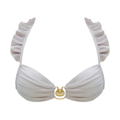 Ivy Swimwear Women's White Rosetta In Cream Bikini Top