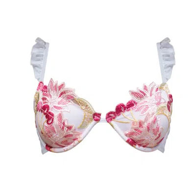 Ivy Swimwear Women's White Sirena In Cherry Lace Bikini Top