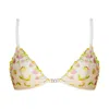 Ivy Swimwear Women's Yellow / Orange Lucy In Yellow Berry Lace Bikini Top In Yellow/orange