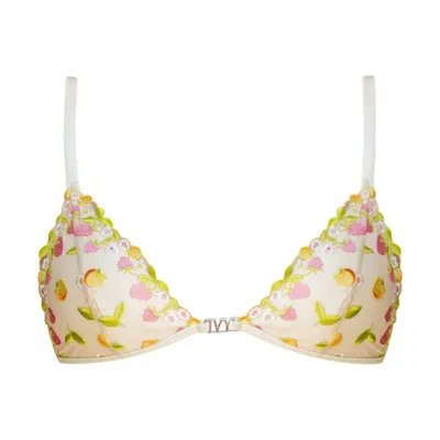 Ivy Swimwear Women's Yellow / Orange Lucy In Yellow Berry Lace Bikini Top In Yellow/orange