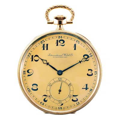 Pre-owned Iwc Schaffhausen 14 Karat Gold Pocket Watch In Multi