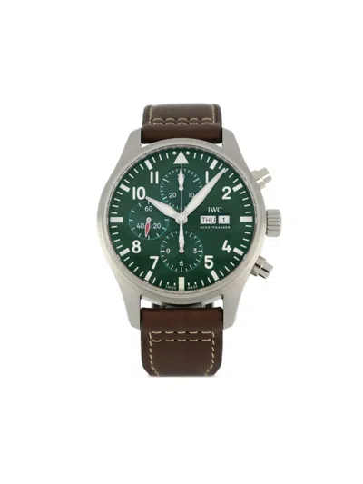 Pre-owned Iwc Schaffhausen 2019  Pilot Chronograph 43mm In Green