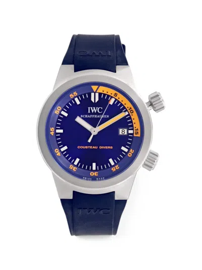 Pre-owned Iwc Schaffhausen Aquatimer 42mm Watch In Blue
