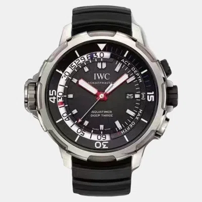 Pre-owned Iwc Schaffhausen Aquatimer Iw355701 Black Titanium Automatic Men's Watches 46mm