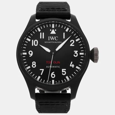Pre-owned Iwc Schaffhausen Black Ceramic Pilot's Iw3891-08 Automatic Men's Wristwatch 44 Mm