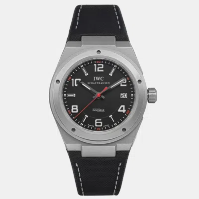Pre-owned Iwc Schaffhausen Black Titanium Ingenieur Iw322703 Automatic Men's Wristwatch 42 Mm