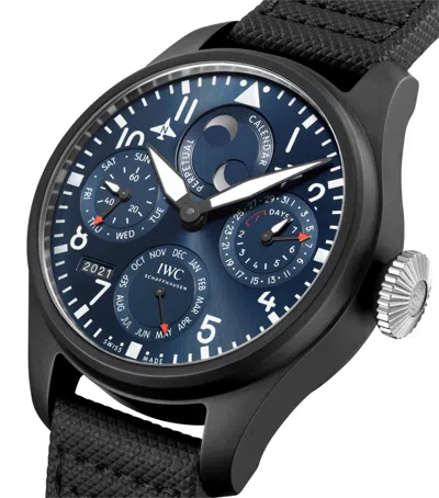 Iwc Schaffhausen Ceramic Big Pilot's Perpetual Calendar Rodeo Drive Watch In Black