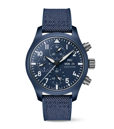 Iwc Schaffhausen Ceramic Top Gun Pilot's Watch In Blue