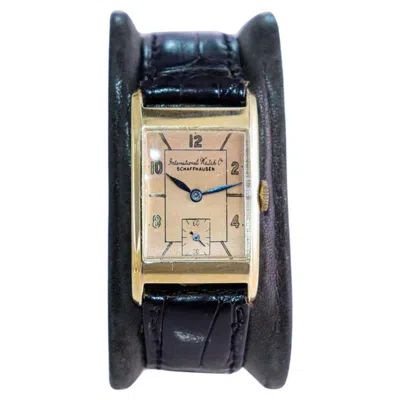 Pre-owned Iwc Schaffhausen I. W. C. Schaffhausen Yellow Gold Art Deco Style Mechanical Watch