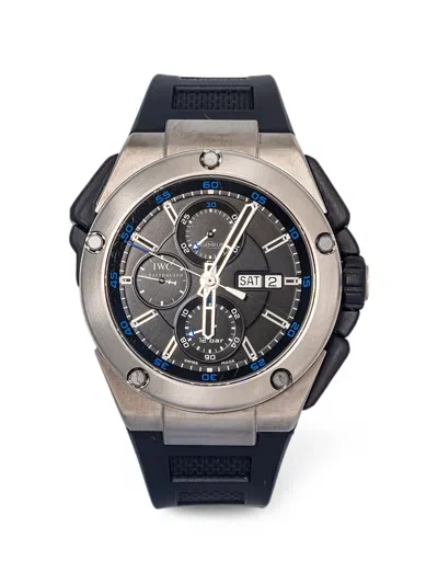 Pre-owned Iwc Schaffhausen Ingenieur Double 45mm Watch In Black