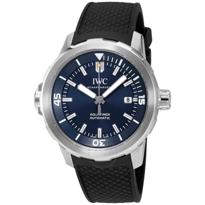 Iwc Schaffhausen Iwc Aquatimer Automatic Expedition Jacques-yves Cousteau Blue Dial Men's Watch Iw329005 In Black
