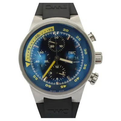 Pre-owned Iwc Schaffhausen Iwc Aquatimer Chronograph Iw371918 Titanium 42mm Black Dial Rubber Strap