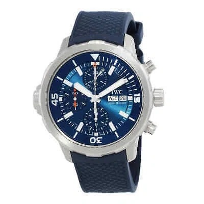 Pre-owned Iwc Schaffhausen Iwc Aquatimer Deep Two Chronograph 44 Automatic Blue Dial Men's Watch Iw376806