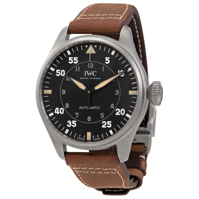 Iwc Schaffhausen Iwc Big Pilot Spitfire 43 Automatic Black Dial Men's Watch Iw329701 In Brown