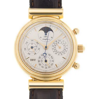 Iwc Schaffhausen Iwc Da Vinci Chronograph Automatic White Dial Men's Watch 5068 In Gold