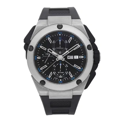 Pre-owned Iwc Schaffhausen Iwc Ingenieur Double Chronograph Titanium Black Dial Automatic Watch Iw376501