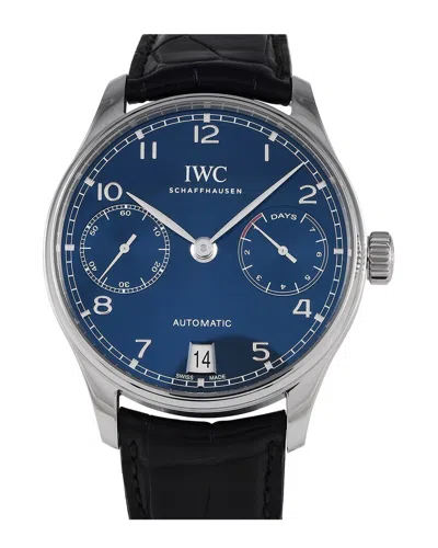 Iwc Schaffhausen Iwc Men's Portugieser Watch, Circa 2022 (authentic ) In Blue