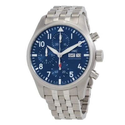 Iwc Schaffhausen Iwc Pilot Chronograph 41 Automatic Blue Dial Men's Watch Iw388102 In Metallic