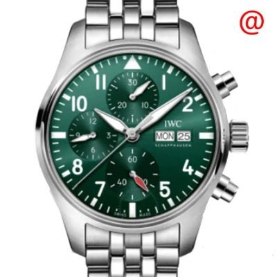 Iwc Schaffhausen Iwc Pilot Chronograph 41 Automatic Green Dial Men's Watch Iw388104 In Metallic