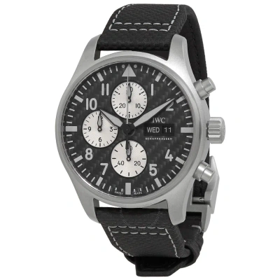 Iwc Schaffhausen Iwc Pilot Chronograph Amg Automatic Carbon Dial Men's Watch Iw377903 In Black