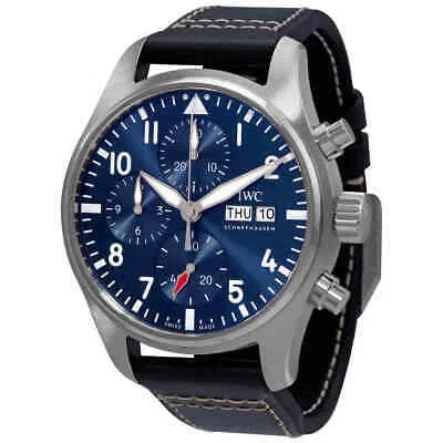 Pre-owned Iwc Schaffhausen Iwc Pilot Chronograph Automatic Blue Dial Men's Watch Iw388101